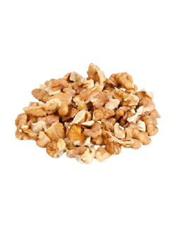 a pile of walnuts on a white background