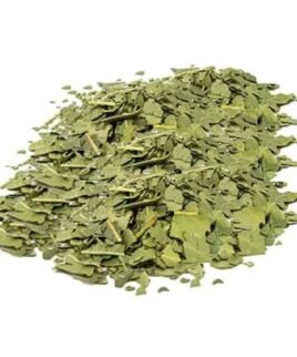 a pile of green leaves