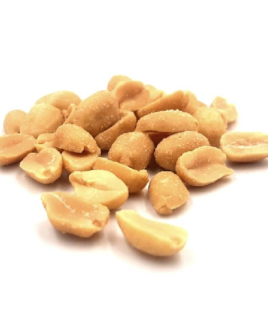 a pile of peanuts on a white background